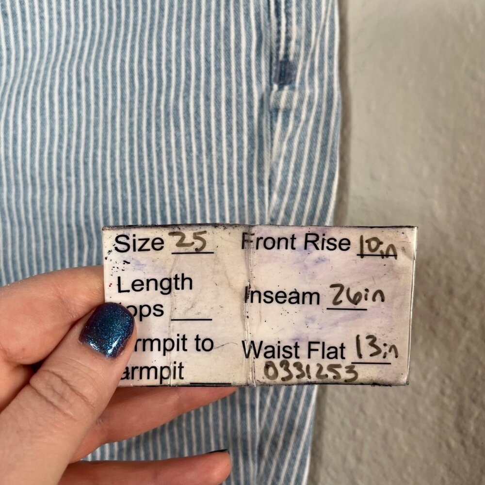 Madewell 10" Womens Blue White High-Rise Skinny Crop Jeans Piper Stripe Size 25 - Picture 11 of 13